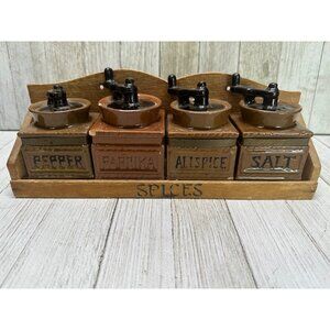 Vintage Tilso Spice Set Redware Spice Jar Shakers Ceramic Painted Japan SET